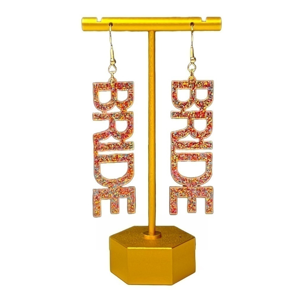 Glitter Bride Drop Earrings